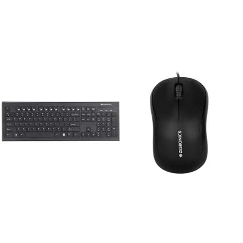 Image of ZEBRONICS Zeb-DLK01 USB Multimedia Keyboard with 104 UV Coated Keys, Rupee Key, 12 Hot Keys