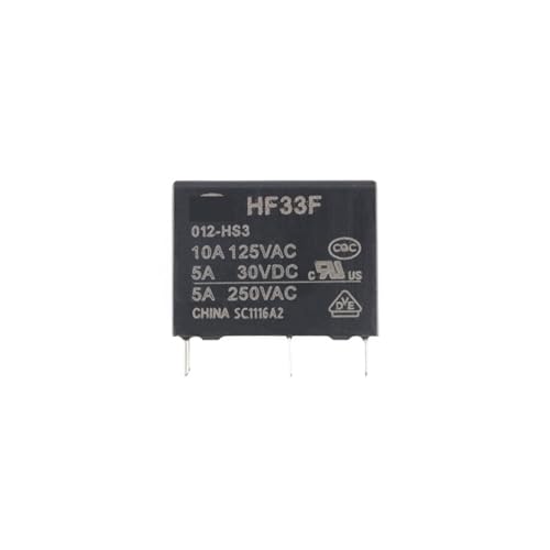 Relé HF33F-012-HS3 de 12V con alta capacidad de conmutación 5A 10A para placas de circuito