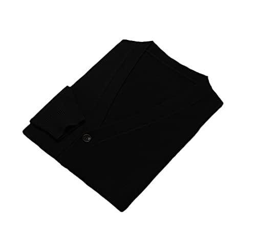 Cardigan 100% laine col en V noir élégant et chaud pour homme