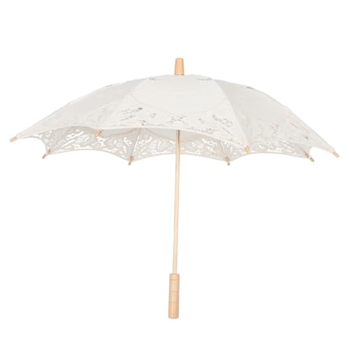 Parasol blanc en dentelle pour shooting photo de mariée et demoiselle d'honneur