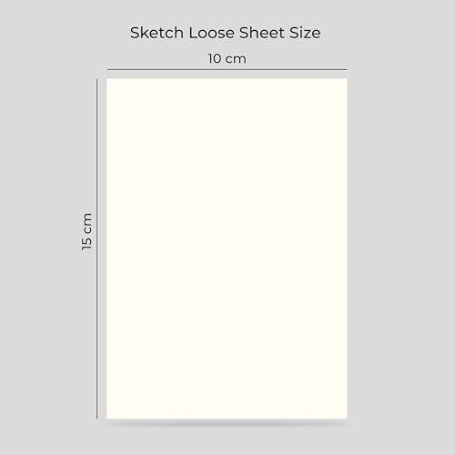 Image of PaperO A6 Sketch Loose Leaf Paper Sheets 140 GSM | 50 Drawing Sheets | 15 x 10 cm Small Size | Thick Paper for Sketching, Doodling & Art | Ideal for Artists & Designers | (A6 Pack of 2)
