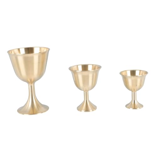 Alipis 3pezzi Coppe per Vino in Rame Coppe Sacre in Rame Decorative in Metallo e Offerte del Tempio