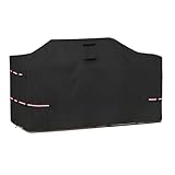 Bitubi 98 Inch Island Grill Cover - 600D Heavy Duty Waterproof All Weather Protection Extra Large Grill Cover,Black