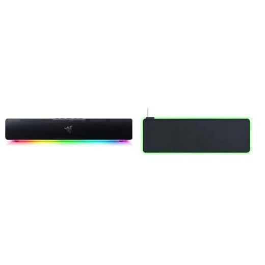 Razer Leviathan V2 X - PC Gaming Soundbar (with Full-Range Drivers, Compact Desktop Form Factor & Goliathus Extended Chroma - Soft Extended Gaming Mouse Mat Chroma RGB Lighting