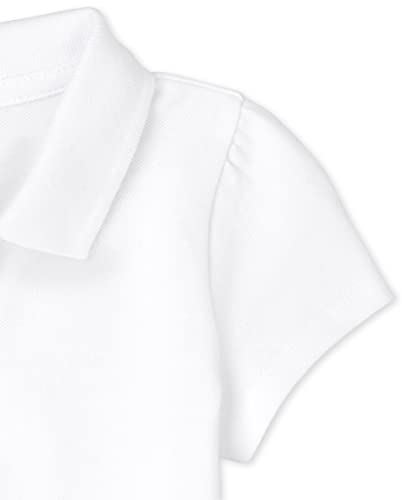 The Children's Place Camisa polo piquê de manga curta para meninas, Branco, 2T