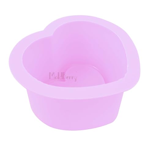 Image of MoldBerry Heart Shaped Silicone Cake Mold - 7.7cm Deep Mini Non-Stick Baking Pan for Bento Cakes, Cheesecakes, Muffins, Tarts, Snacks & Chocolates - Reusable Silicone Mould - 1 Pack
