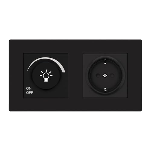 Variateur de lumière rotatif noir avec bouton et boîtier plastique pour lampe USB