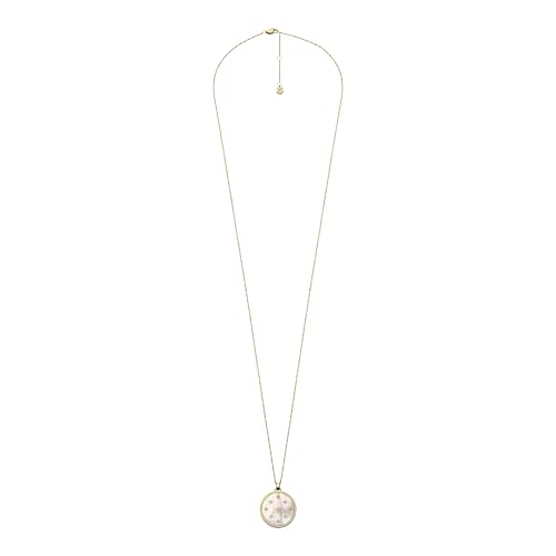 Image of Fossil Women's Gold-Tone Stainless Steel Pendant Chain Necklace for Women