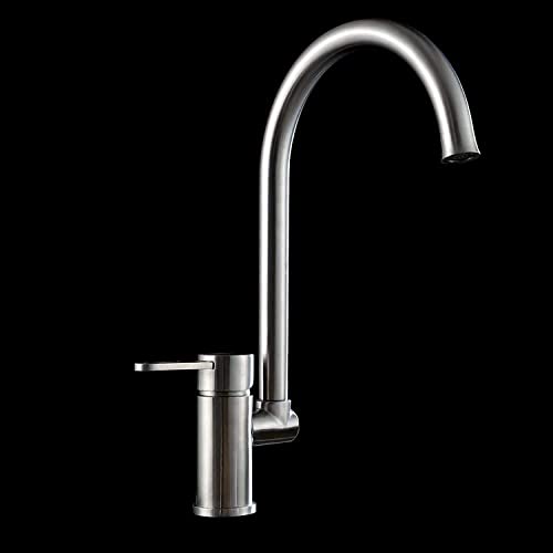 Robinet de cuisine moderne en acier inoxydable brossé premium