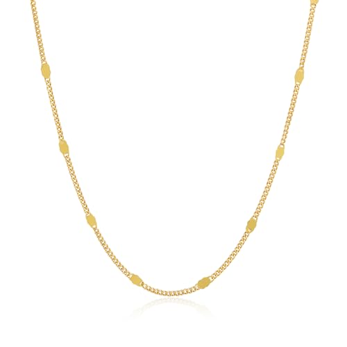 [Pasurohu] チェーンネックレス つけっぱなし 18金コーティング シルバー925 レディース 人気 細身 華奢 アジャスター付き 金属アレルギー対応 本物ジュエリー