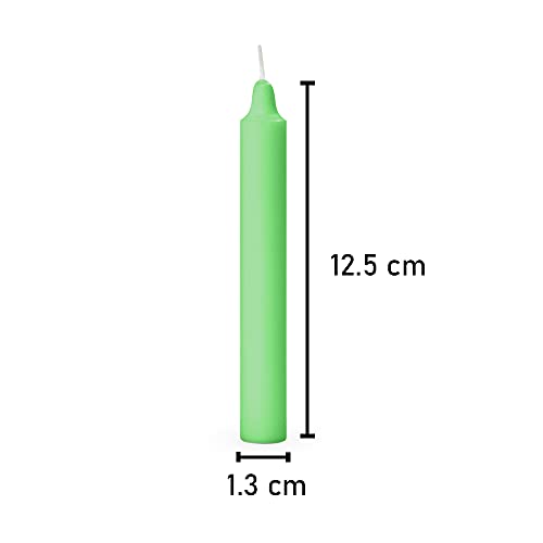AuraDecor Pack of 20 Stick Candles || Especially Meant for Healing , Chakras, Ritual Candles , Decoration, Lighting , Home Decor || Burning Time 3 to 4 Hours Each (Green)
