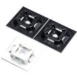 Panduit, ABM100-A-C, The 4-Way Adhesive Backed Cable tie Mount in White is Applied with Rubber Adhesive Tape. It is 1 Long x 1 Wide (25.4 x 25.4 mm) and Made of Nylon 6.6 which Increase(500 Item/s)