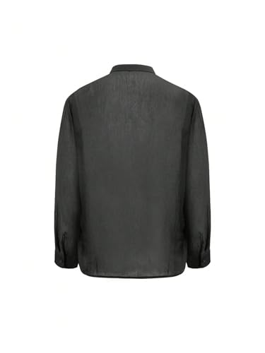 SHENHE Men's Mesh Sheer Long Sleeve Button Down Shirt See Through Party Rave Disco Shirt Top2
