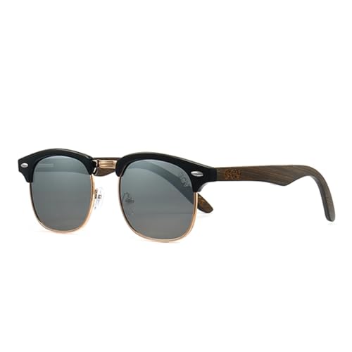 Lunettes de soleil polarisées UV400, monture rétro demi-cerclée premium