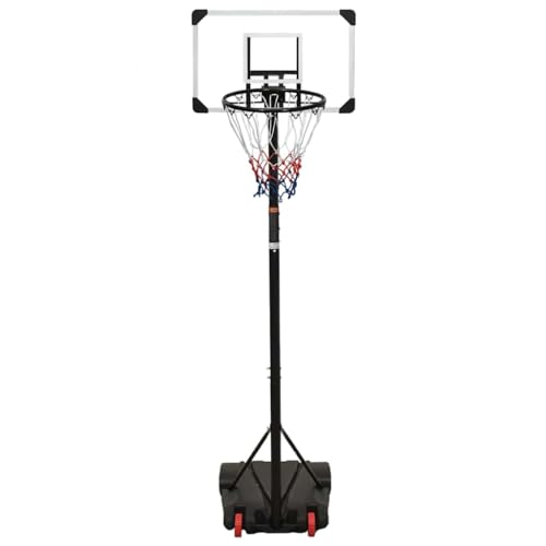 Canasta de baloncesto regulable 216-250 cm con soporte móvil y tablero de policarbonato para jardín e interior