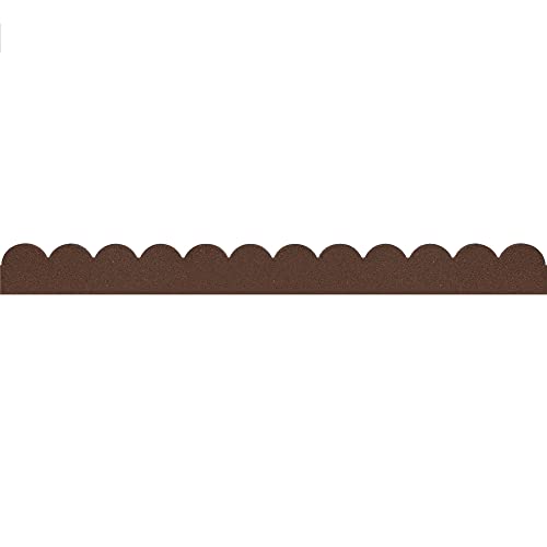 Image of Garden Gear Flexi Curve Border Scallop Flexible Edging Stone Effect Eco Friendly Recycled Rubber Small Brick Edging in Grey or Earth (Earth x1)