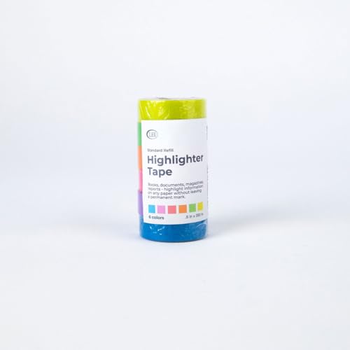 Refil de fita marcador LEE #13189 – Pacote com 6, fitas codificadas por cores removíveis e reposicio