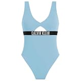 Calvin Klein Traje de baño Mujer One Piece con Detalle Cut-out, Azul (Skim Blue), L