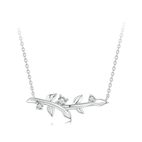 Collier argent 925 femme tendance minimaliste pendentif feuille