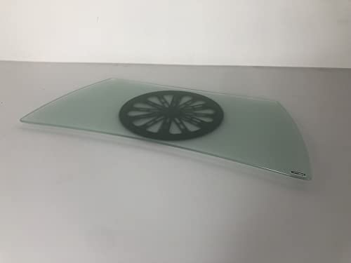 fornito montato Tecnidea Base TV Girevole Anche per pc, Piano in Vetro temperato satinato Dimensioni largo cm 77 profondità utile da cm 38 al centro con un minimo di cm16 sulle due estremità- Portata kg 40