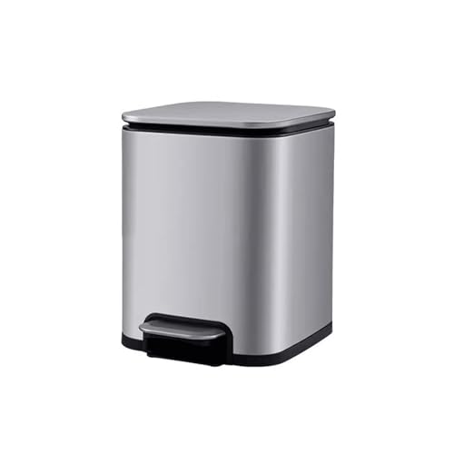 Multipurpose Stainless Steel Pedal Trash Can Household Living Room Kitchen Office Bathroom Large Capacity Foot Cylinder for Office(White)
