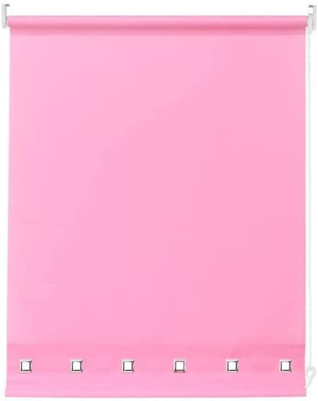 100% Polyester Square Eyelet Trimmable Daylight Roller Blinds (210cm Wide x 210cm Drop, Pink) — image 1