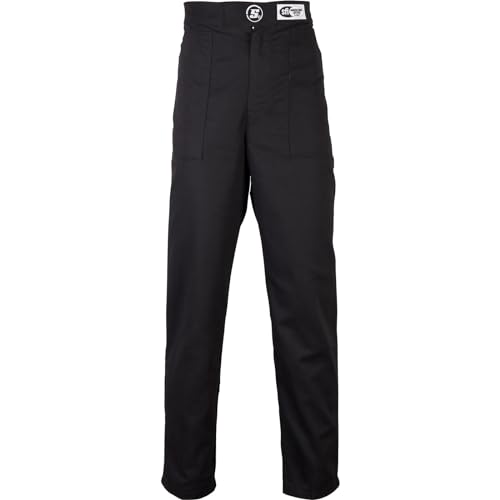 Speedway Motors Economy SFI-1 Fire Resistant Racing Suit Pants, FRC Material, Elastic Cuffs, Adjustable Waist, TPP 6 Rated, Suitable for All Racing Types, Black, XXL