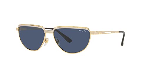 Vogue Eyewear Woman Sunglasses Top Silver/Gold Frame, Dark Blue Lenses, 56MM2
