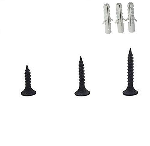 Rpi shop - Drywall Screw(D 3.5mm) 3 Size 6 X (19mm, 25mm, 32mm) Each 100 Pcs, With 300 pcs Wall Plug, Total : 600 Pcs