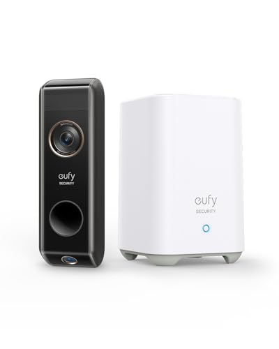 eufy Security Video Doorbell S330 Camera con Homebase, Detección de Movimiento Dual, Detección de Paquetes, 2K HD, Reconocimiento Familiar, Sin Tarifa...