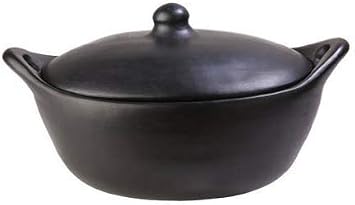 Authentic Chamba Oval Roaster w/Cover - Elegant, All-Natural Black Clay Dutch Oven for Braising, Baking, Roasting Chicken - Stovetop & Oven Safe Earthenware, Handmade in Colombia 3 Qt.