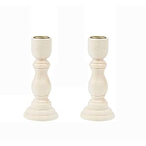 12.5x6x2cm Wooden Candlesticks Holder Antique Candle Holder Handicraft Vintage Brown Candle Stick for Dining Table Church Ornaments – Natural Wood Style