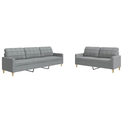 2-TLG. Sofagarnitur, Gästesofa Sofa Set, Günstig gästesofa Sofas, Wohnzimmer Sofa bodensofa, Platzsparende schlafcouch, Geeignet für Living Rooms Bedrooms Study Apartments Hellgrau Stoff – Bild 5