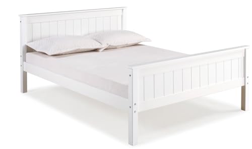 Alaterre Furniture Harmony Full Wood Platform Bed, White
