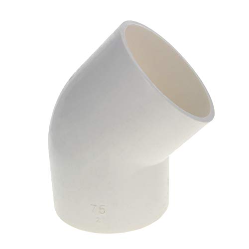 MroMax Raccord coudé en PVC de 75 mm à 45 degrés pour tuyau Blanc