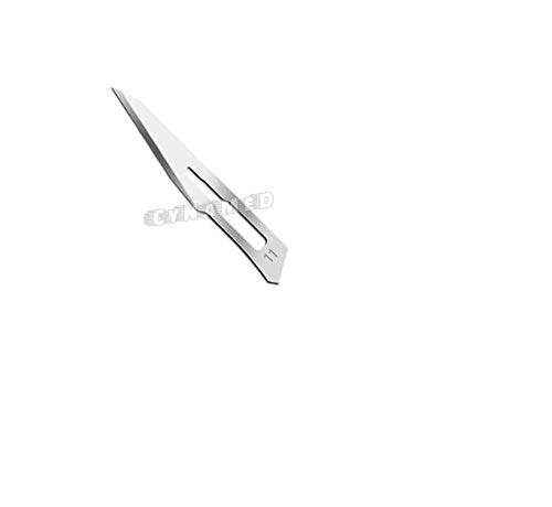 Vista 3 de Bisturíes desechables estériles (paquete de 10) - Cuchillas de acero de alto carbono tamaño #10 con mango de plástico para dermaplaning