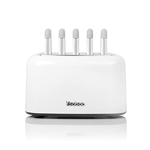 Yoobao Wireless Charging Station Power Bank Charge Dock Includes 5pcs of 10000mAh Built-in Cable Portable Charger Compatible with iPhone Samsung Easy Charging at Home Office Pub Restaurant Upgraded