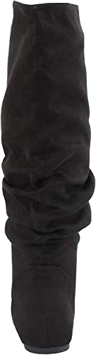 Soda Women's Zuluu Slouchy Faux Leather Knee HIgh Flats Boots3