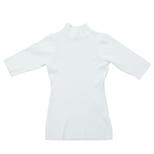 Hybernat Womens Pullover Sweater Short Sleeve Elastic Soft Knitwear Slim Fit Tops (As1, Alpha, S, Regular, Regular, White) #TOP4