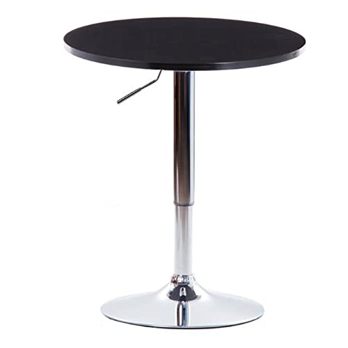 Mesa de bar de bistró, altura ajustable, diseño giratorio, parte superior de PVC, base de acero para cocina y comedor