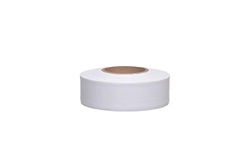 NMC FT3 Flagging Tape - 1.1875 in. x 300 ft., White, Blank Non-Adhesive Vinyl Marker Tape, 3 mm Thickness