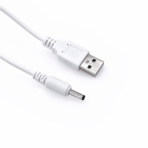 JZK USB Cable carga recambio para Bitvae cepillo dientes eléctrico, cable cargador para Foreo ISSA, USB a DC cable alimentación para 7am2m, para Seago/Fairywill/Dnsly/Vekkia, blanco