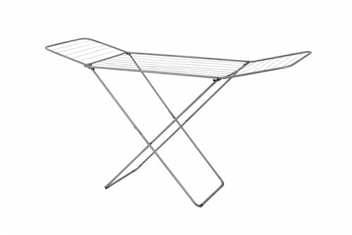 FERRETERIA LEPANTO Tendedero con alas | Superficie de tendido de 20 m | Tendedero Plegable y Antideslizante | para Interior y Exterior|181 x 54 x 90 cm (Aluminio)