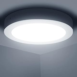 Aigostar LED Ceiling Light, 18W Daylight White Ceiling Lights, 6500K Kitchen Lights Ceiling, 2100LM Cool White LED Ceiling Lights for Bedroom, Living Room, Hallway, Outside Porch and More