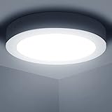 Aigostar LED Ceiling Light, 12W Daylight White Ceiling Lights, 6500K Kitchen Lights Ceiling, 1350LM Cool White LED Ceiling Lights for Bedroom, Living Room, Hallway, Outside Porch and More - Image 1