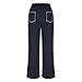 Kenvina Womens Barrel Pants Baggy Wide Leg Pants Casual Palazzo Pant Sweatpants Drawstring Waist Lounge Pant with Pockets（1-Navy,Small）