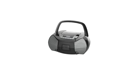SYLVANIA SRCD286-SLVRBLK Caixa de rádio portátil CD Boom