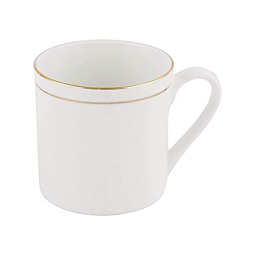 Image of SONAKI Bone China Tea Cups /Coffee Mugs with Real Gold Line (White) -140 ml -Set of 6 Mugs (SMI-S-H001-GL)