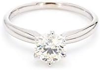14k White Gold Lab-Grown Diamond Solitaire Wedding Engagement Ring (1/2 cttw, I-J Color, VS2-SI1 Clarity)