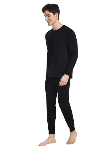 Nutria Mens Heavyweight Thermal Underwear Set Thick Fleece Lined Long Johns Extreme Cold Winter Base Layer Top and Bottom U084